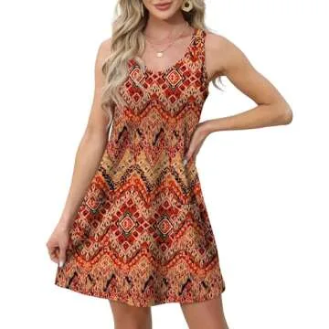 Boho Summer Dresses for Women Loose Vacation Sundresses