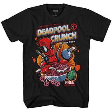 Marvel Deadpool Crunch Cereal Graphic T-Shirt - Large
