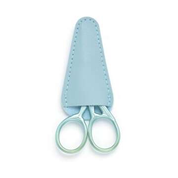 3.6 Inch Sewing Embroidery Scissors with Artificial Leather Cover Stainless Steel Stork Scissors Vin...
