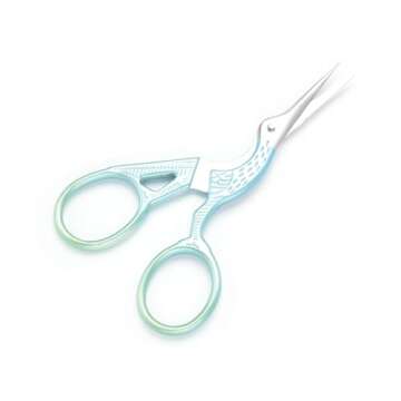 3.6 Inch Sewing Embroidery Scissors with Artificial Leather Cover Stainless Steel Stork Scissors Vintage Embroidery Scissors for Needlework, Manual Sewing Handicraft (Fresh Green)