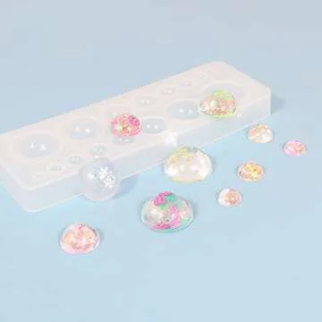 DD-life 2PCS Clear Round Silicone Mold for Jewelry Making