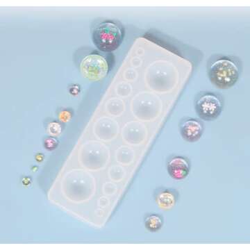 DD-life 2PCS Clear Round Silicone Mold for Jewelry Making