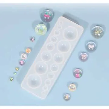 DD-life 2PCS Clear Round Silicone Mold for Jewelry Making