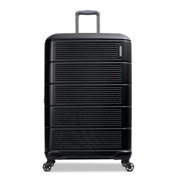 American Tourister Stratum 2.0 Hardside Expandable Luggage with Spinners | Jet Black | 3PC (CO/MED/L...