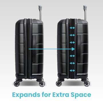 American Tourister Stratum 2.0 Hardside Expandable Luggage with Spinners | Jet Black | 3PC (CO/MED/LG)