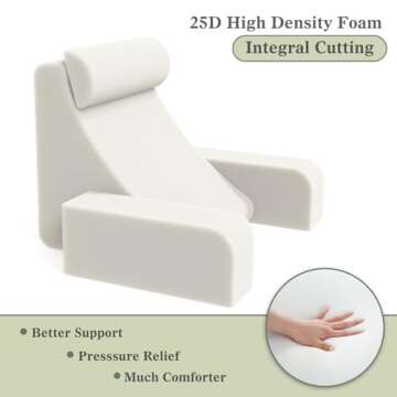 Vekkia Reading Pillow,Back Pillow for Bed Sitting Up Adult,Back Support Pillow with Arm Rest and Pockets,New Rest Chair Pillow for Bed Floor Reading,Gaming,Relaxing or Watching TV -19in Grey