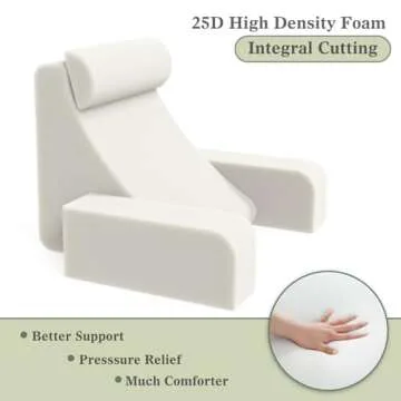 Vekkia Reading Pillow,Back Pillow for Bed Sitting Up Adult,Back Support Pillow with Arm Rest and Pockets,New Rest Chair Pillow for Bed Floor Reading,Gaming,Relaxing or Watching TV -19in Grey