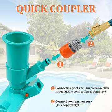 POOLWHALE Jet Vac Cleaner: No Electricity Needed