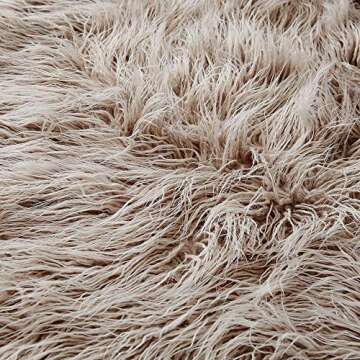 Ojia Super Soft Fuzzy Shaggy Mongolian Lamb Faux Fur Throw Blanket Plush Warm Cozy Elegant Long Bedd...