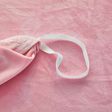 UOZZI BEDDING Luxury Plush Shaggy Flannel 3 PC Duvet Cover Set (1 Faux Fur Duvet Cover + 2 Quilted Pillow Shams) Solid,No Inside Filler,Zipper Closure Warm and Soft for Winter (Pink,Queen)