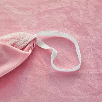 UOZZI BEDDING Luxury Plush Shaggy Flannel 3 PC Duvet Cover Set (1 Faux Fur Duvet Cover + 2 Quilted Pillow Shams) Solid,No Inside Filler,Zipper Closure Warm and Soft for Winter (Pink,Queen)