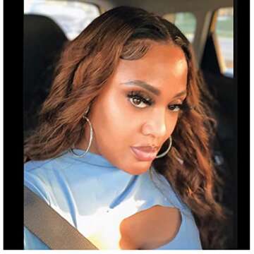 QUINLUX WIGS #1b30 Color Body Wave Human Hair Wigs 180% Density HD Transparent Lace Human Hair Wigs 13x6 Lace Front Wig Pre Plucked Brazilian Remy Human Hair Glueless Wig For Black Women (26 Inch, 13X6 lace front wig)