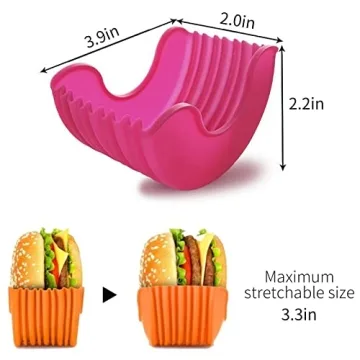 Qoyapow 4Pcs Adjustable Silicone Burger Holders for All