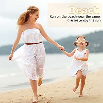 3 Pieces Kids Flower Sunglasses Toddler Girls Round Flower Glasses Baby Cute Sunglasses Outdoor Beach Colorful Eyewear (Green, Yellow, Beige)