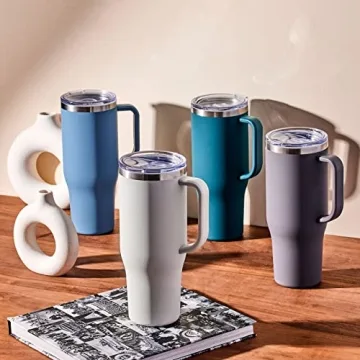 Maars Charger 40oz Insulated Travel Mug Tumbler in White Onyx