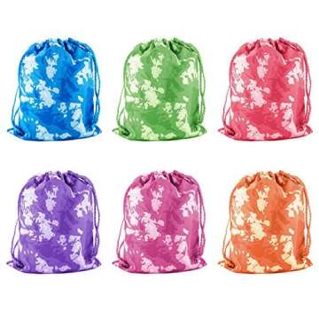 Super Z Outlet Tie-Dye Camouflage Drawstring Bags Party Favors, Arts & Crafts Activity 7"x10" (12)