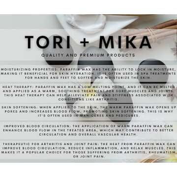 Tori Mika Paraffin Wax Refills, 6 lbs Scented Paraffin Wax Blocks for Paraffin Bath, Paraffin Wax Machine Refills for Hand Feet Dry Skin, Help Stiff Muscles and Pain (Peach, 6 lbs)