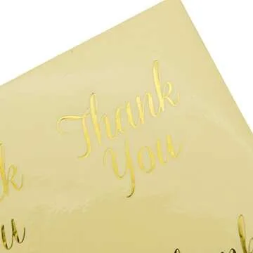 Golden Foil Thank You Stickers - 90 Pack for All Occasions