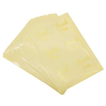 Golden Foil Thank You Stickers - 90 Pack for All Occasions