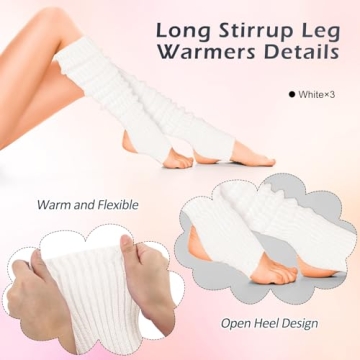 Stylish SATINIOR Long Stirrup Leg Warmers for Women