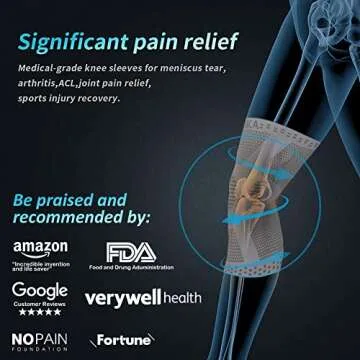 NEENCA Copper Knee Braces for Pain Relief - 2 Pack