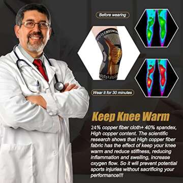 NEENCA Copper Knee Braces for Pain Relief - 2 Pack