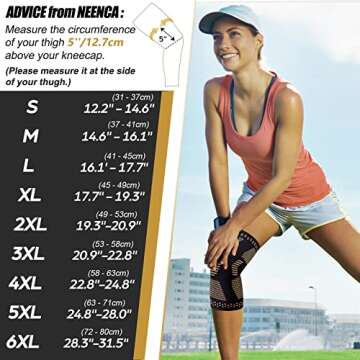 NEENCA Copper Knee Braces for Pain Relief - 2 Pack