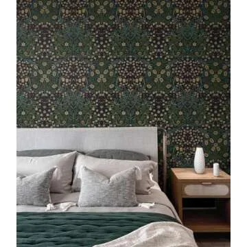 NextWall Victorian Garden Floral Peel and Stick Wallpaper - Effortless Home Decor