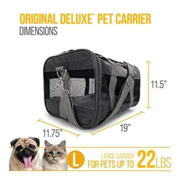 Sherpa Original Deluxe Travel Pet Carrier, Airline Approved - Charcoal Gray, Large