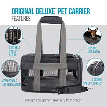 Sherpa Original Deluxe Travel Pet Carrier, Airline Approved - Charcoal Gray, Large