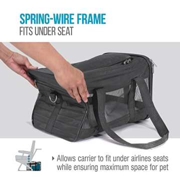 Sherpa Original Deluxe Travel Pet Carrier, Airline Approved - Charcoal Gray, Large