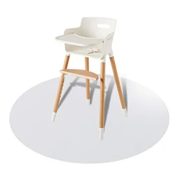 XL Baby Splat Mat for Under Highchair, Kids Room, Art Floor Cover, Food Spills. Easy to Clean, Child Safe. Ideal Under Pet Dish, Litter Box (Clear Round)