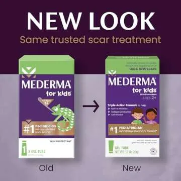Mederma Scar Gel for Kids; Reduces the Appearance of Old and New Scars from Cuts, Burns, Surgery; Goes on Purple and Rubs in Clear; Grape Scented; Ages 2+, 0.70 Oz