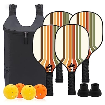 Pickleball Paddles Set of 4 for Family Fun