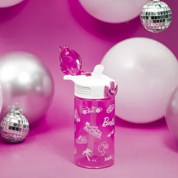 Barbie 16oz Water Bottle - Durable with Straw and Handle