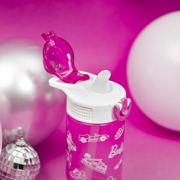 Barbie 16oz Water Bottle - Durable with Straw and Handle