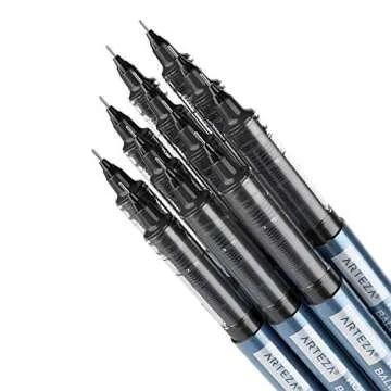 ARTEZA Rollerball Pens Fine Point, Set of 40 Black Liquid Ink, Extra Fine 0.5 mm Needle Tip Pen, Make Precise Lines