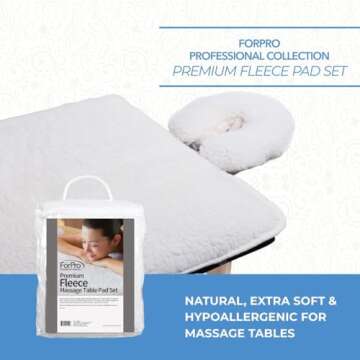 ForPro Premium Fleece Massage Pad Set, Hypoallergenic Comfort