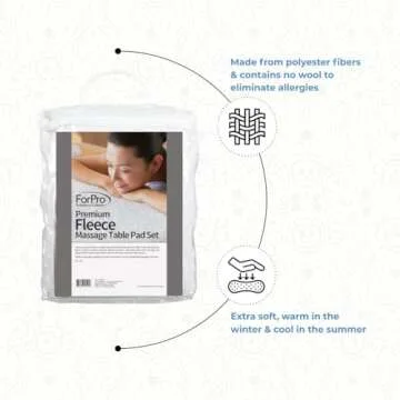 ForPro Premium Fleece Massage Pad Set, Hypoallergenic Comfort