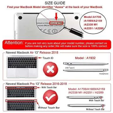 iCasso MacBook Pro 13 inch Case 2023-2016 with Keyboard & Screen Protector