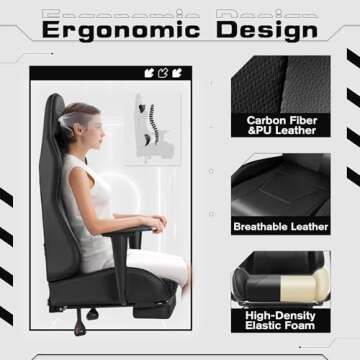Homall Gaming Chair with Footrest & Massage Support