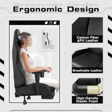Homall Gaming Chair with Footrest & Massage Support