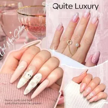 modelones Gel Nail Polish Kit with U V Light, 4 Colors Gel Mini Salon, Base&Top Coat and Stickers, Milky White Nude Pink Glitter Fall Manicure Set, DIY Home Nail Art Decoration Kit, Gift for Women
