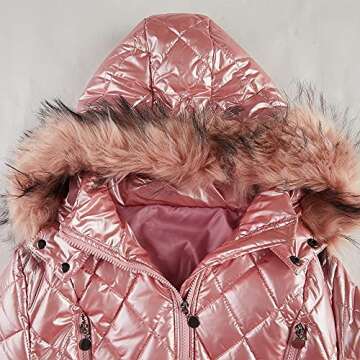 Womens Onesies Ski Suit Winter Outdoor Waterproof Ski Jumpsuit Jacket Overall Snowsuit Fur Collar with Hoodies Removable