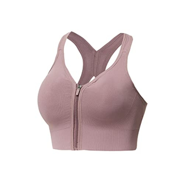 Siahk Women's Zip Front Sports Bra - Comfort & Support