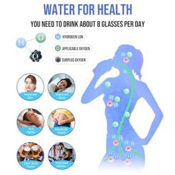 420ml Hydrogen Water Bottle Portable Hydrogen Water Ionizer Machine USB Rechargeable Hydrogen Water Generator,Hydrogen Rich Water Glass Health Cup for Home Travel