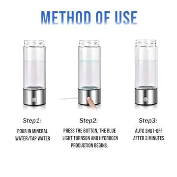 420ml Hydrogen Water Bottle Portable Hydrogen Water Ionizer Machine USB Rechargeable Hydrogen Water Generator,Hydrogen Rich Water Glass Health Cup for Home Travel