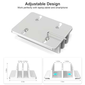 BULL-TECH New Vertical Laptop Stand, Adjustable 2 Slot Aluminum Desktop Holde(Up to 17.3 inch), Fits...