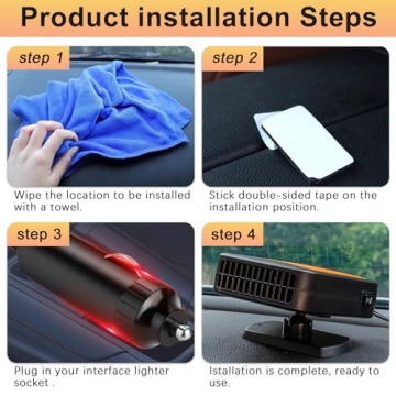Portable Car Heater,12V 200W Fast Heating Defroster 2 in 1 Automobile Windshield Fast Heaters Car Heater That Plugs into Cigarette Lighter for Car, SUV, Trucks(Orange Black)