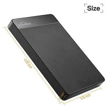 UnionSine 1TB Ultra Slim Portable External Hard Drive HDD-USB 3.0 for PC, Mac, Laptop, PS4, Xbox one, Xbox 360-HD2510(Black)